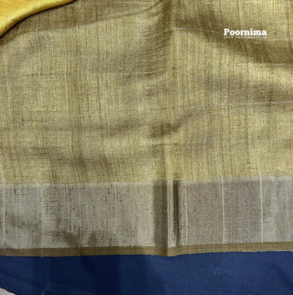 THIK YELLOW THUSSER WITH ALL OVER SAREE WITH FLOWERS DESIGHN