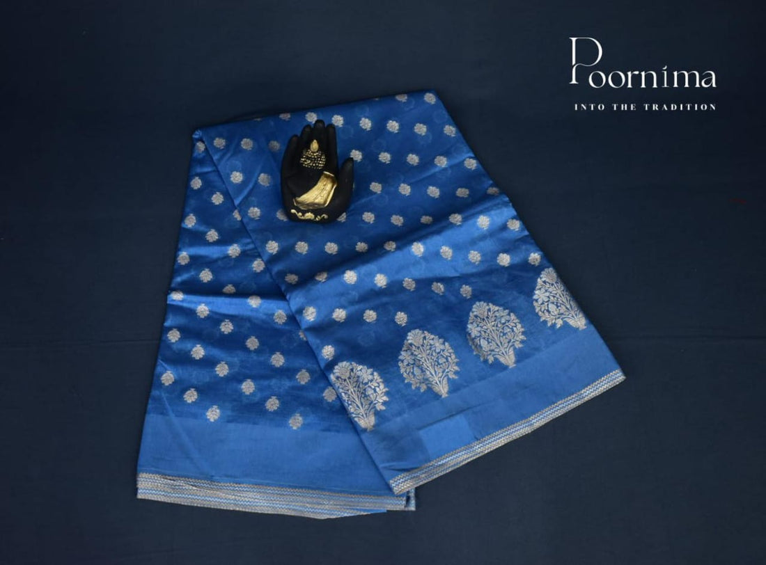 SEMI RAW MANGO WITH GRAND BLUE AND DIFFERENT BORDER