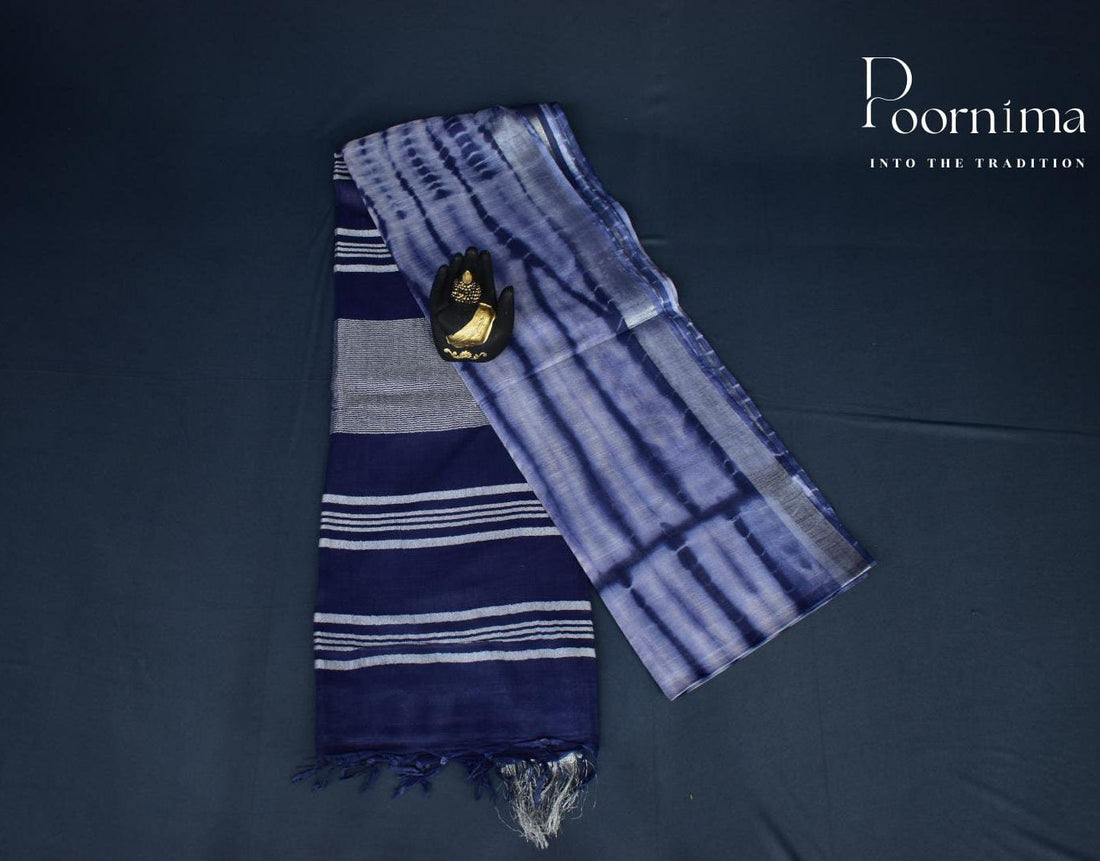 THUSUR SAREE WITH BLUE LINES