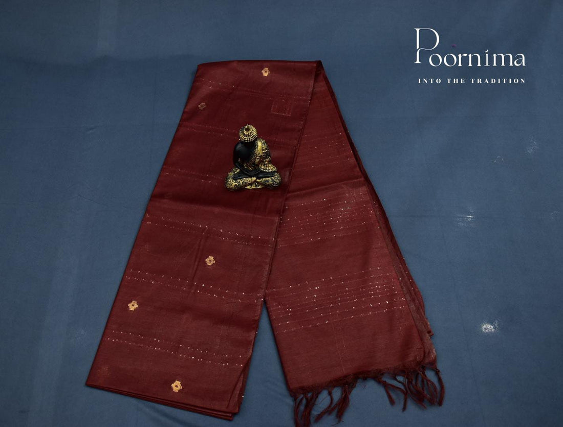 TUSSAR WITH MARRON COLOUR COMBINATION