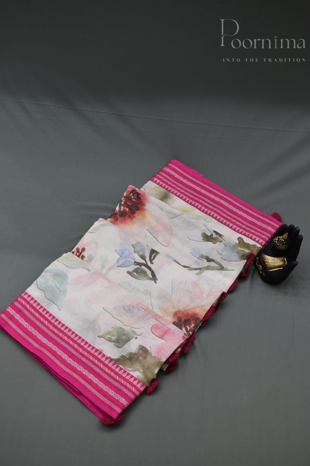 WHITE-KOTA VIDARBHA BORDER SAREE