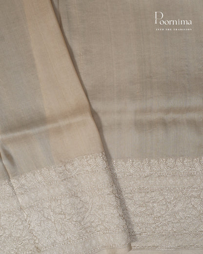 LIGHT GREY - PURE KATAN PATTU SAREE