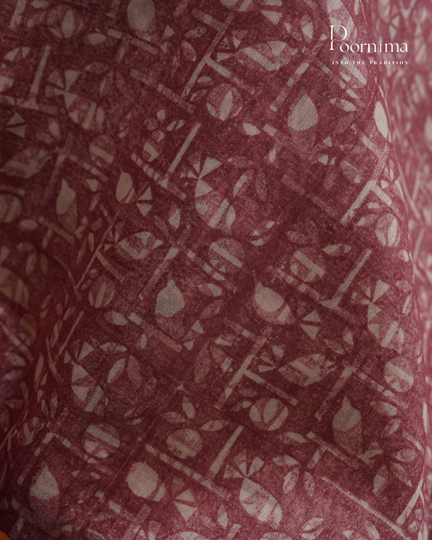 ONION PINK - SILK COTTON SAREE WITH DIGITAL PRINTING AND VIDHARVA BORDER