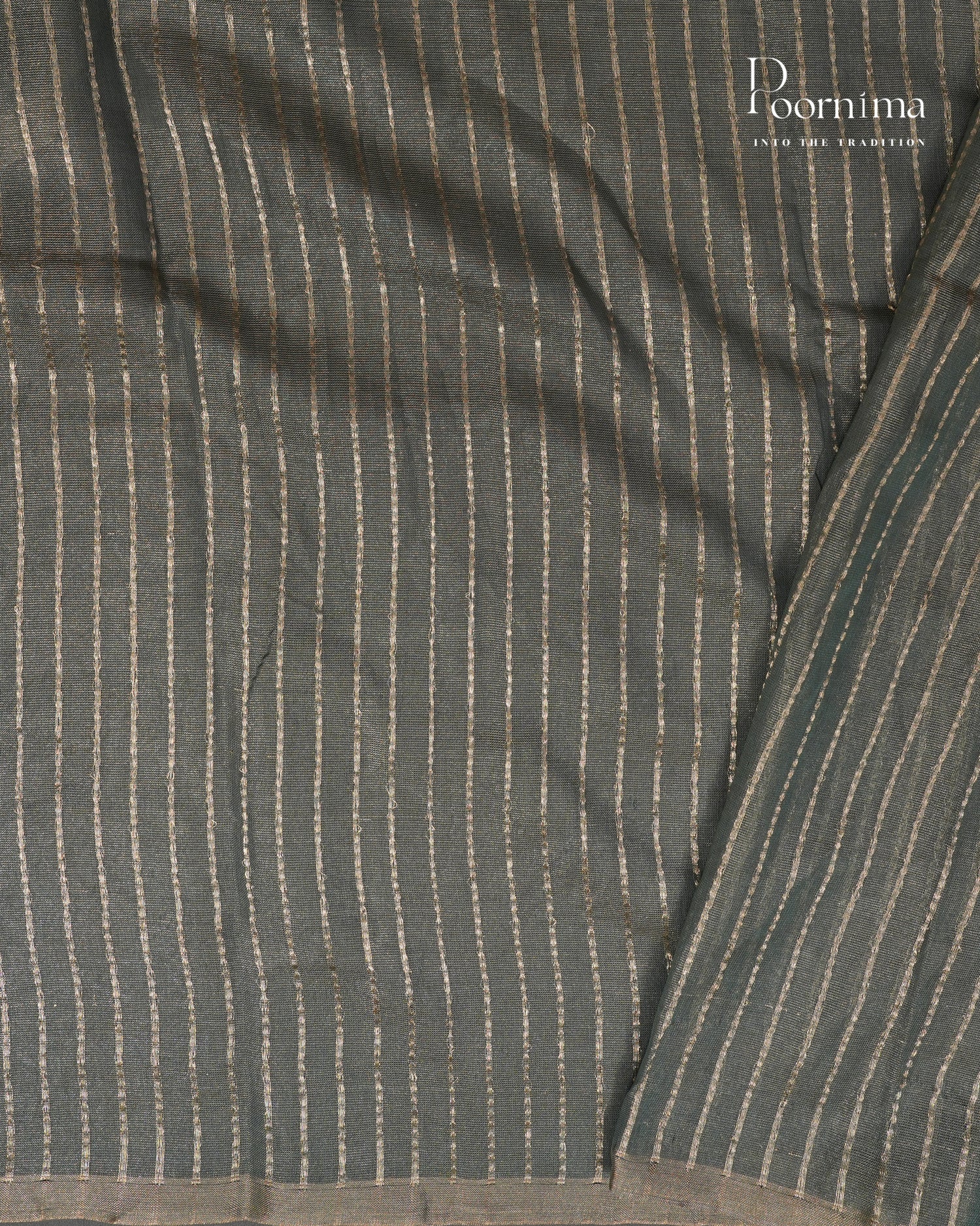 SEA BLUE - CHANDERI TISSUE SAREE WITH LOTUS BUTTI WOVEN