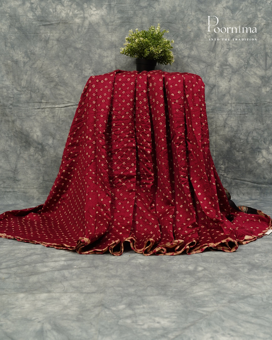 GICHA TUSSAR WITH BANDINI DYING IN MAGENTA COLOUR