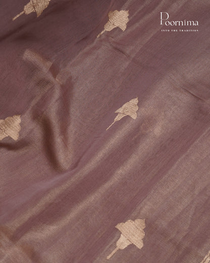 ONION PINK- CHANDERI TISSUE SAREE WITH WOVEN BUTTI ALL OVER