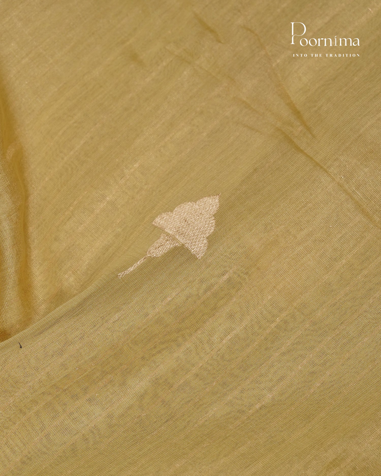 YELLOW - CHANDERI TISSUE SAREE WITH WOVEN BUTTI ALL OVER