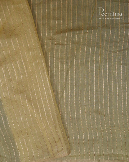 YELLOW - CHANDERI TISSUE SAREE WITH WOVEN BUTTI ALL OVER