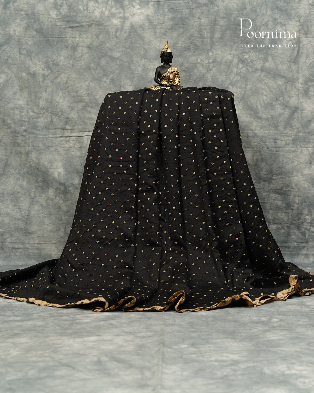 GICHA TUSSAR WITH BANDINI DYING IN BLACK COLOUR