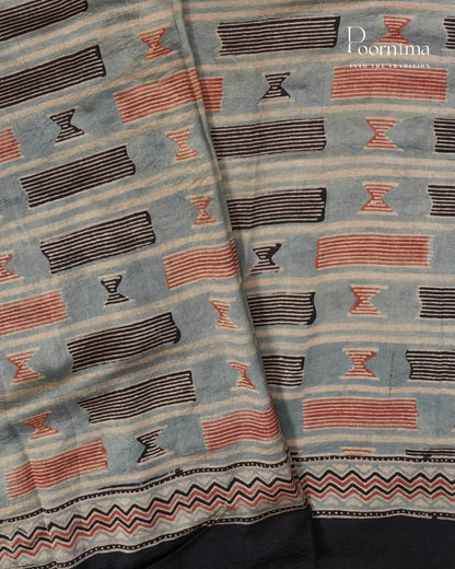 GICHA TUSSAR WITH BANDINI DYEING IN RED COLOUR