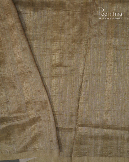 YELLOW - SEMI TUSSAR SAREE WITH ALLOVER DIGITAL PRINTS AND FOIL PRINTS