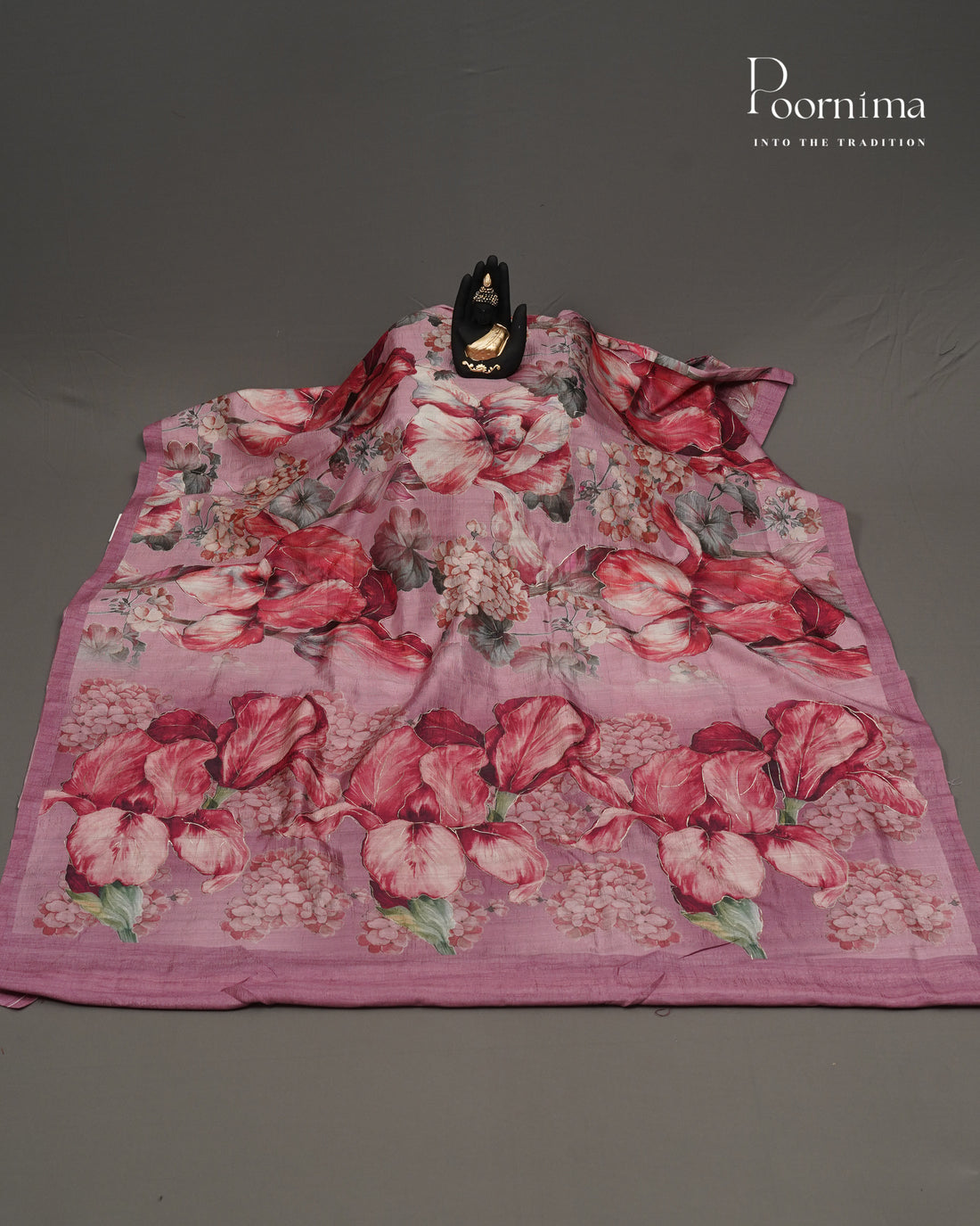 PINK - SEMI TUSSAR SAREE WITH ALLOVER DIGITAL PRINTS AND FOIL PRINTS