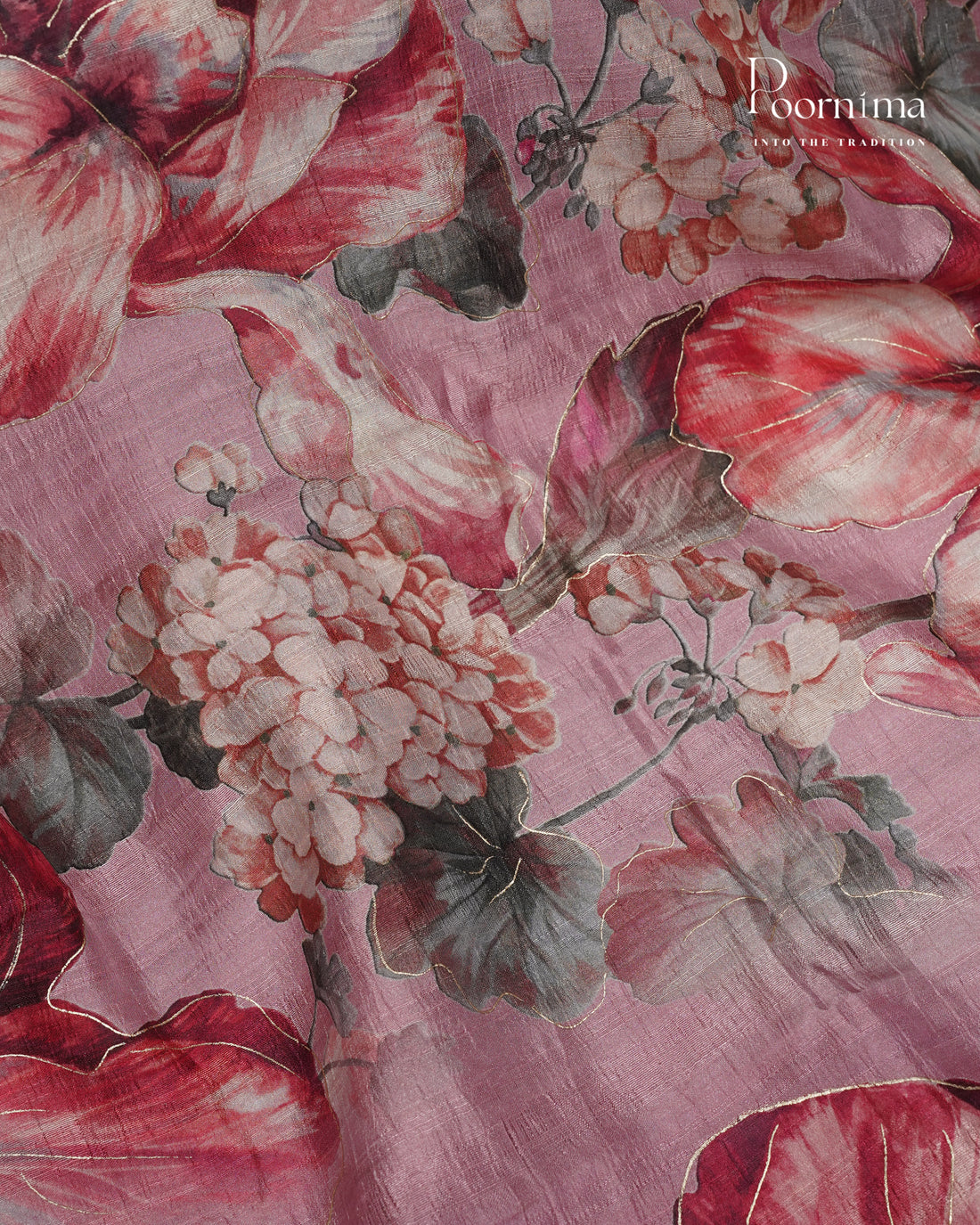 PINK - SEMI TUSSAR SAREE WITH ALLOVER DIGITAL PRINTS AND FOIL PRINTS