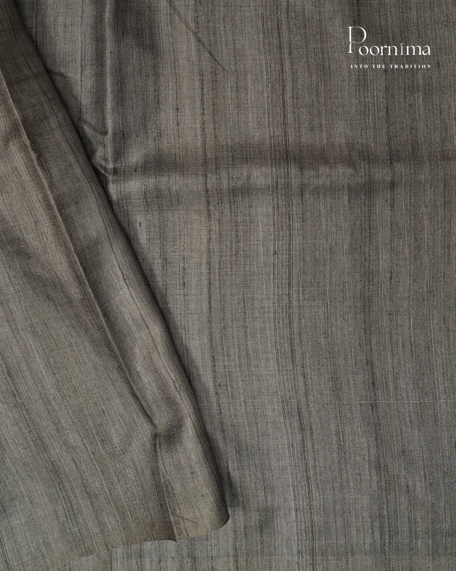 GREY &amp; BEIGE - SEMI BENARASI TUSSAR SAREE WITH ALLOVER PRINTS