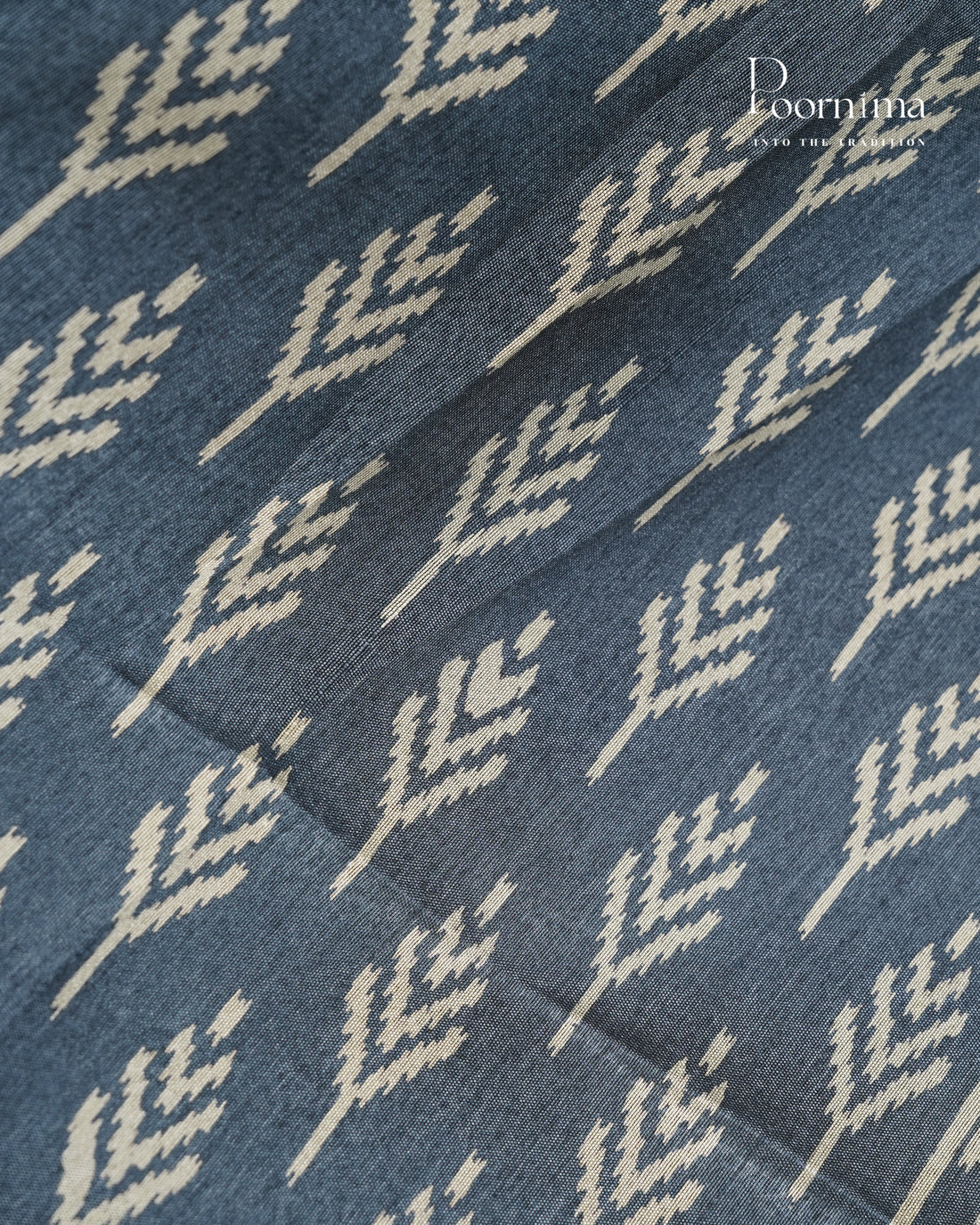 ELEPHANT GREY -  CHANDERI COTTON SAREE WITH ALLOVER PRINTS AND ZARI WOVEN BORDER