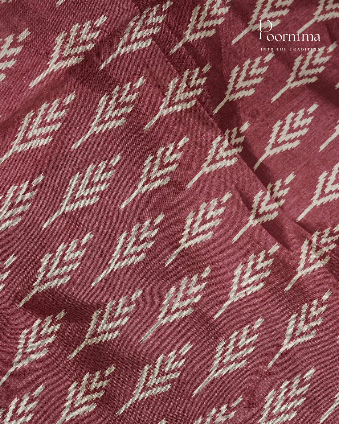 BRICK RED -  CHANDERI COTTON SAREE WITH ALLOVER PRINTS AND ZARI WOVEN BORDER