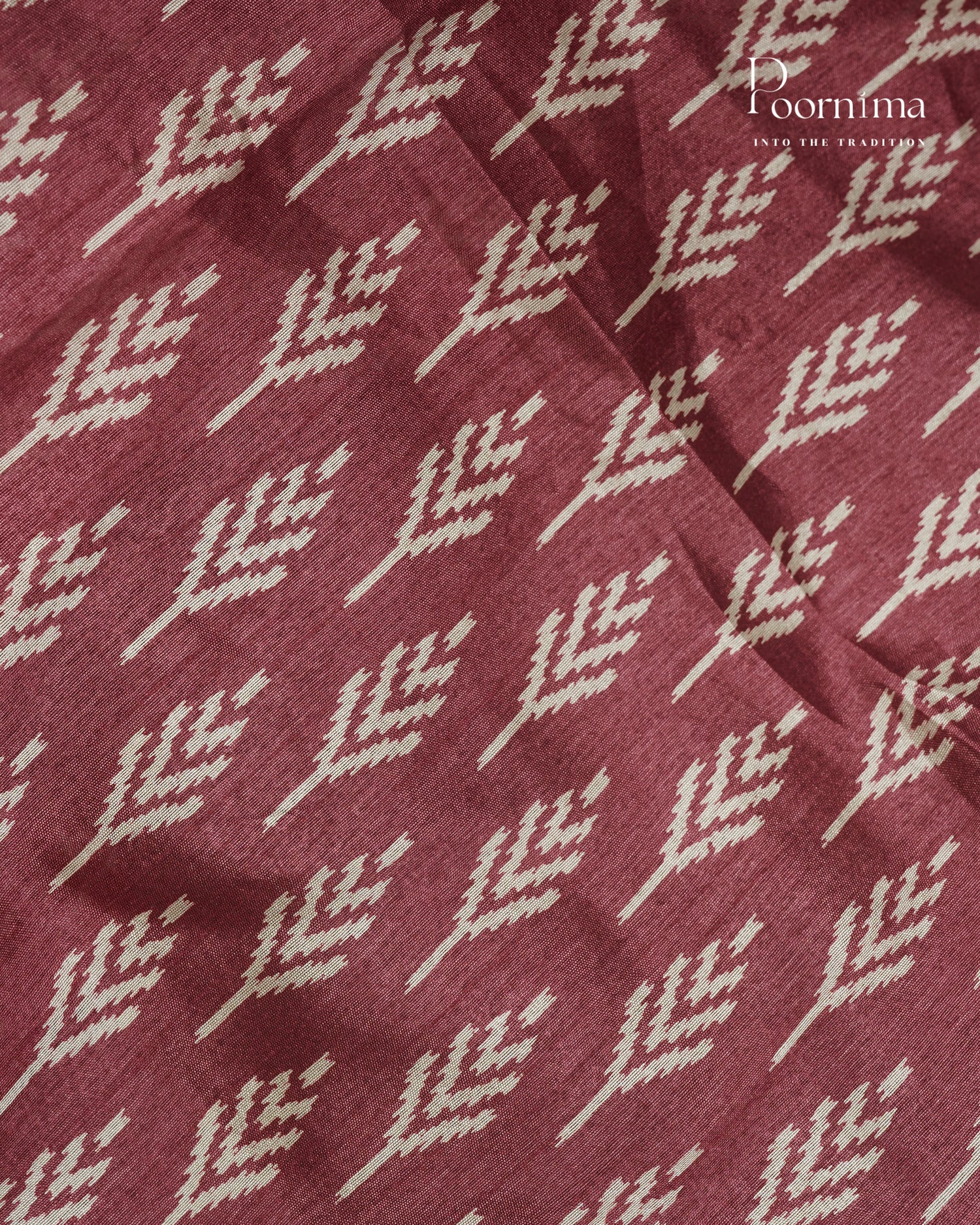 BRICK RED -  CHANDERI COTTON SAREE WITH ALLOVER PRINTS AND ZARI WOVEN BORDER