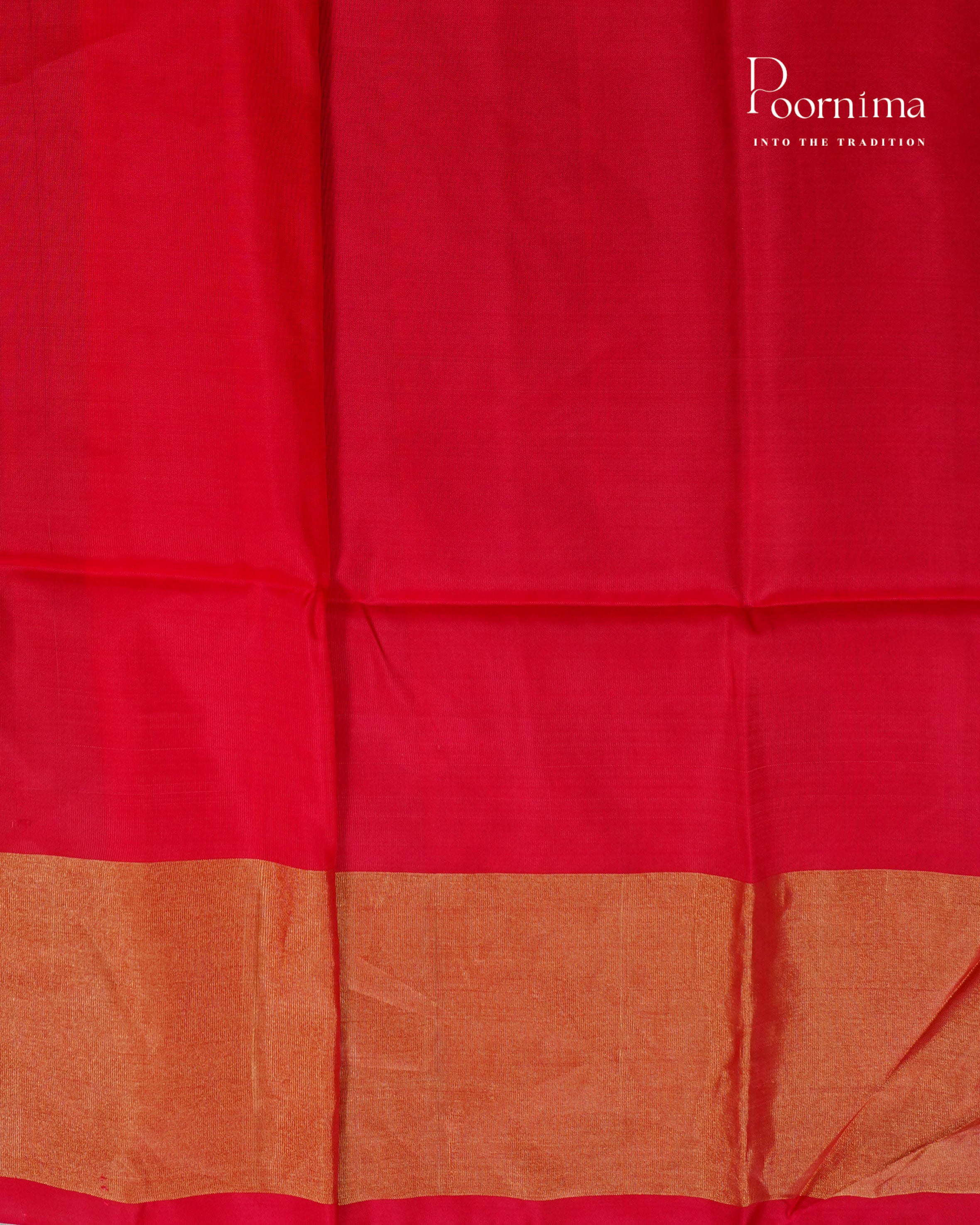 YELLOW &amp; RED - ARNI KANJIVARAM SOFT SILK SAREE WITH ALLOVER ZARI BUTTI AND ZARI BORDER