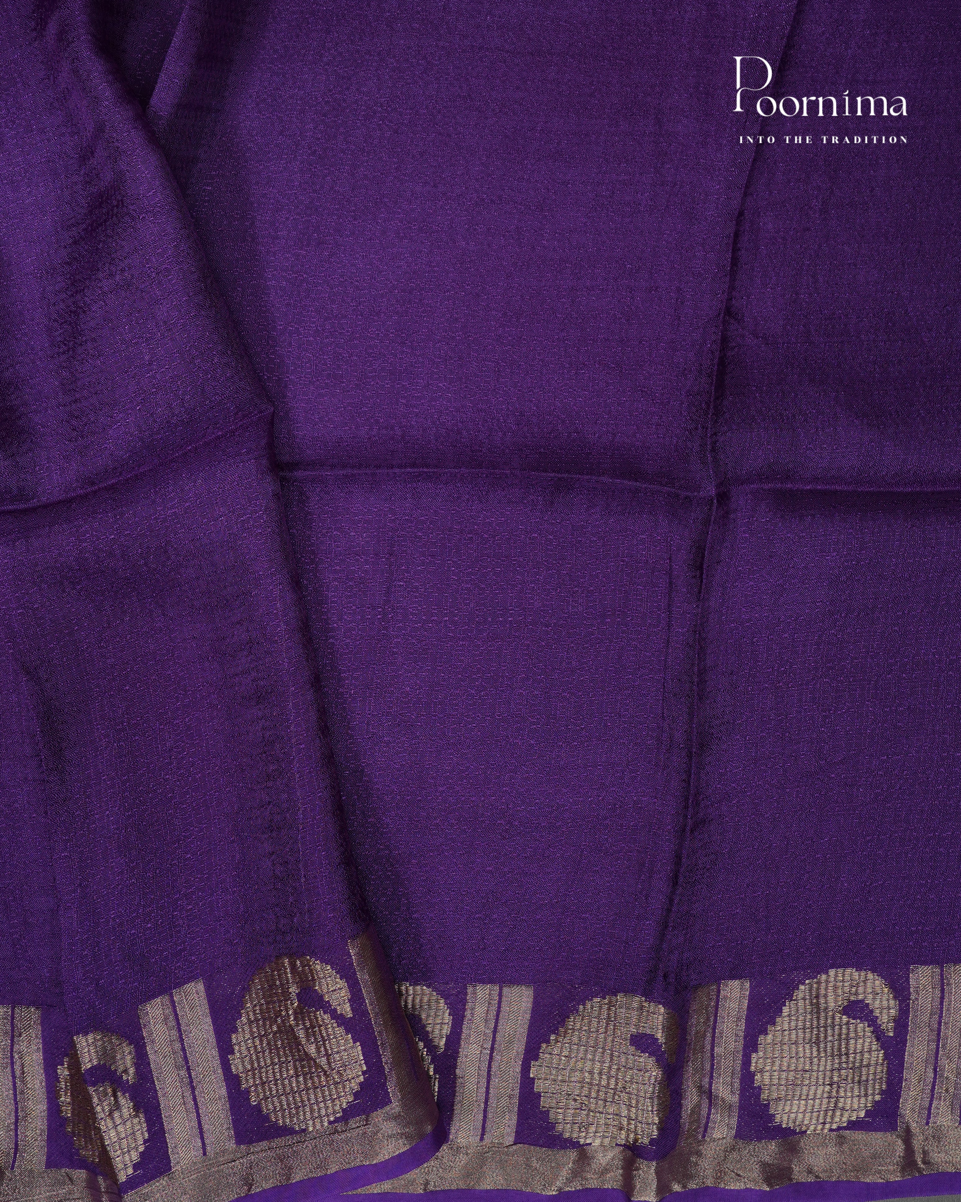 LAVENDER &amp; VIOLET - JUTE GEORGETTE SAREE WITH ALLOVER TIE-DYE DESIGN AND GOLD ZARI BORDER
