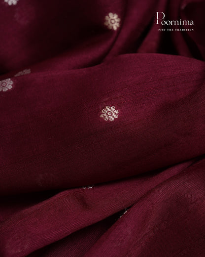TUSSAR GEORGETTE SAREE IN MAROON  COLOUR