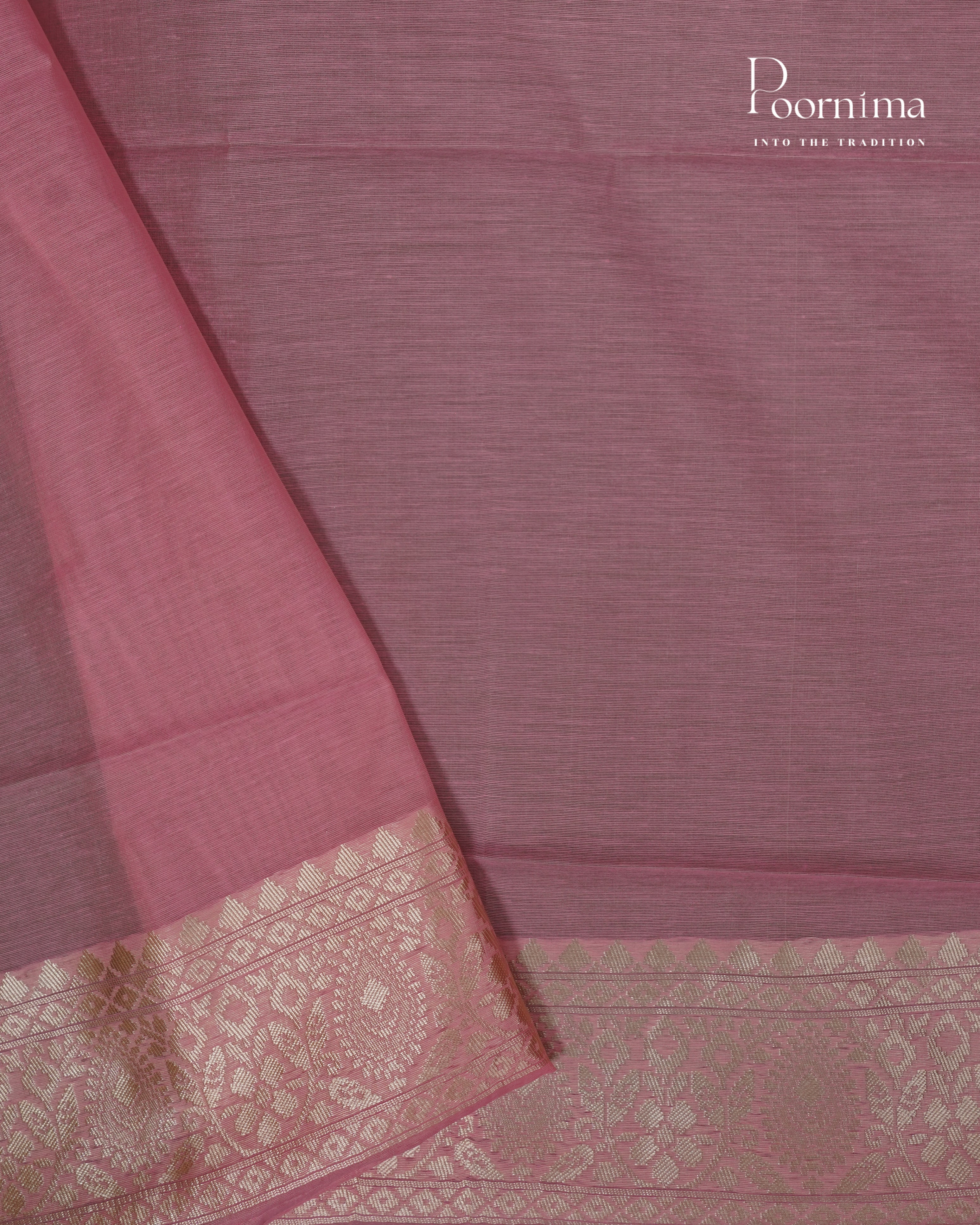 PEACH - BANARASI CHANDERI SAREE WITH ALLOVER FLORAL ZARI AND MEENAKARI WORK