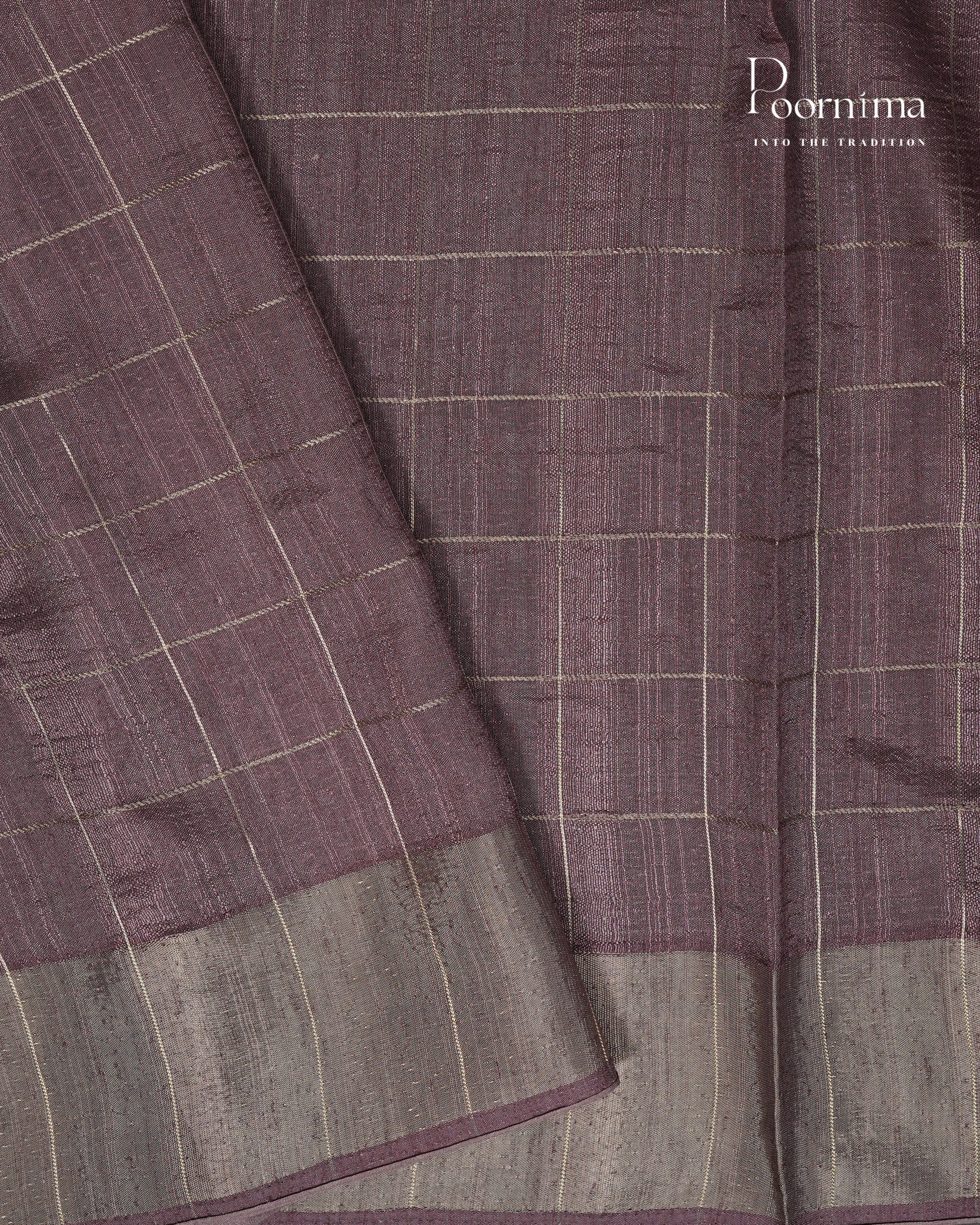 PINK &amp; ONION PINK - SEMI TUSSAR SAREE WITH ALLOVER  PRINT, ZARI CHECKS AND ZARI BORDER