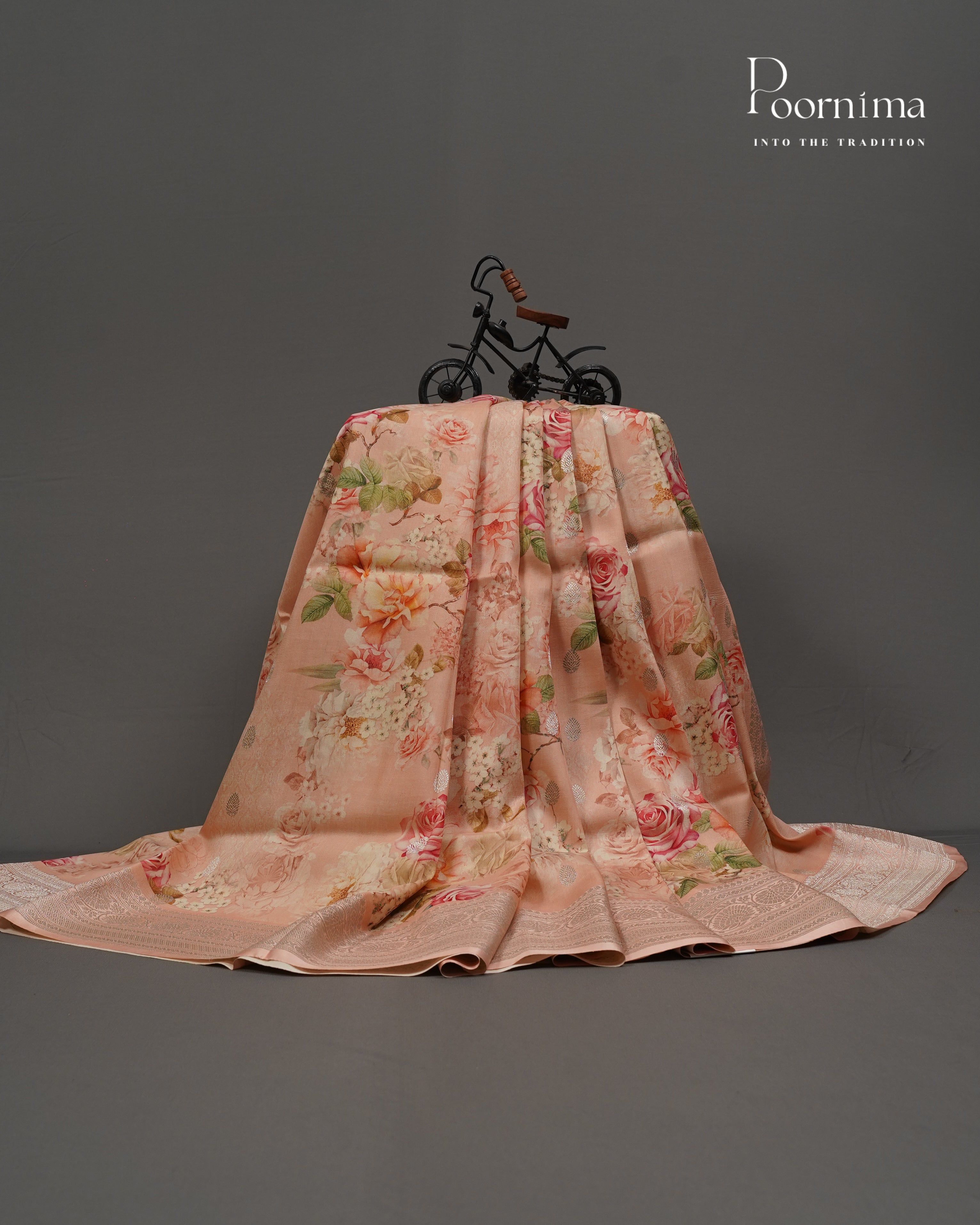 PURE KATAN PATTU SAREE - PEACH COLOUR