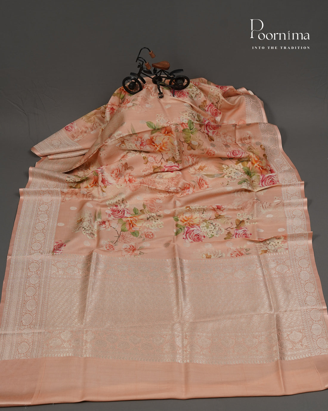 PURE KATAN PATTU SAREE - PEACH COLOUR