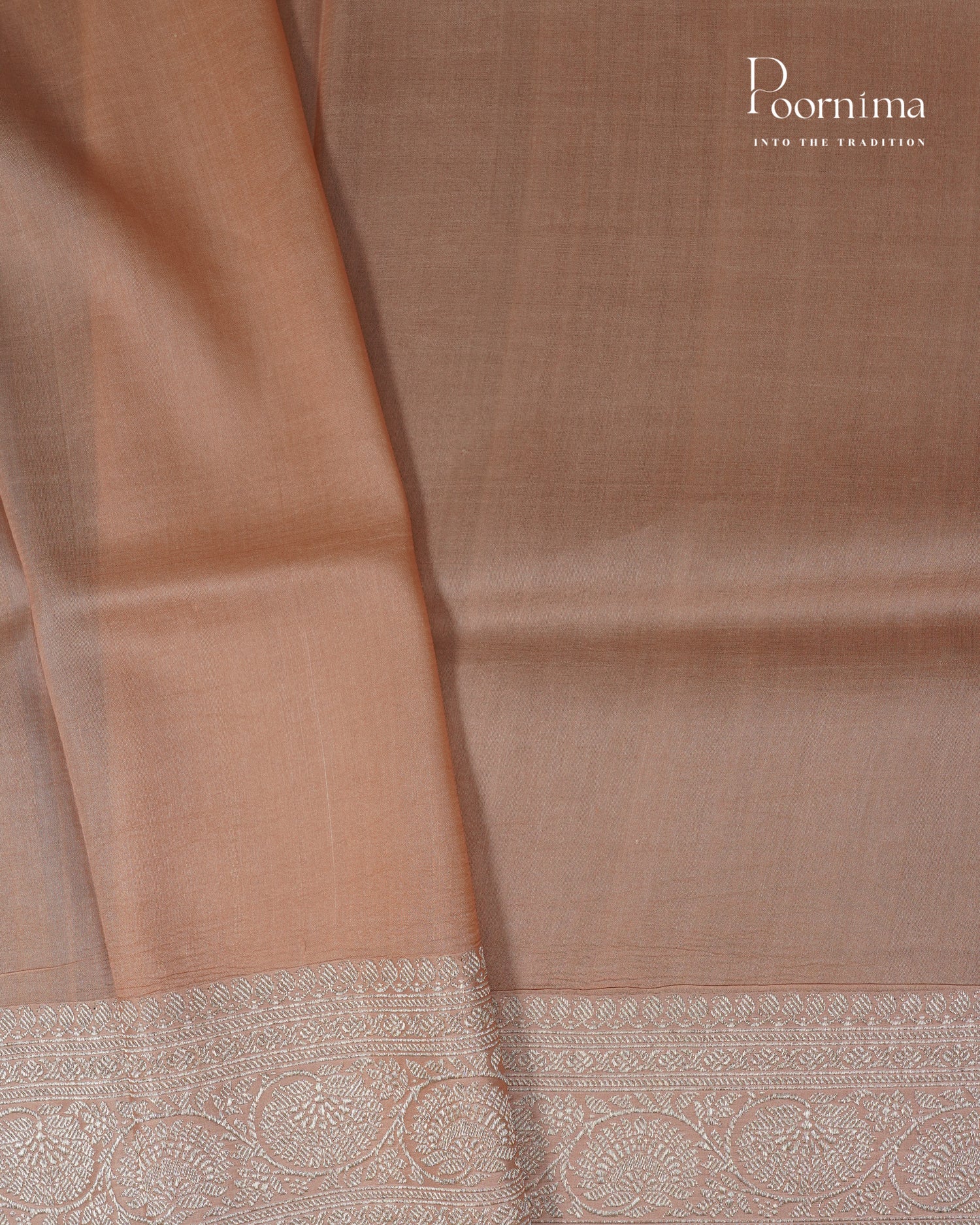 PURE KATAN PATTU SAREE - PEACH COLOUR