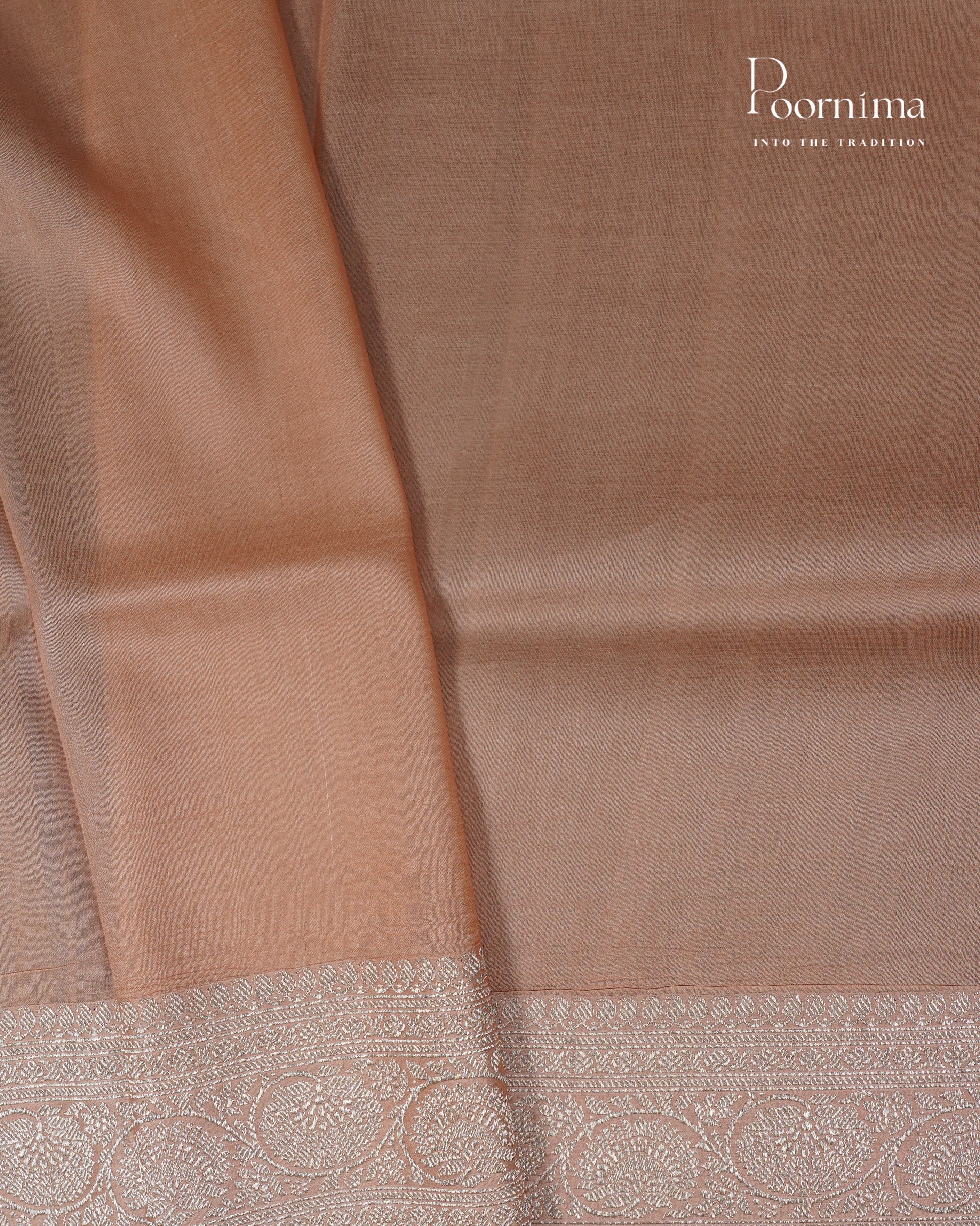 PURE KATAN PATTU SAREE - PEACH COLOUR