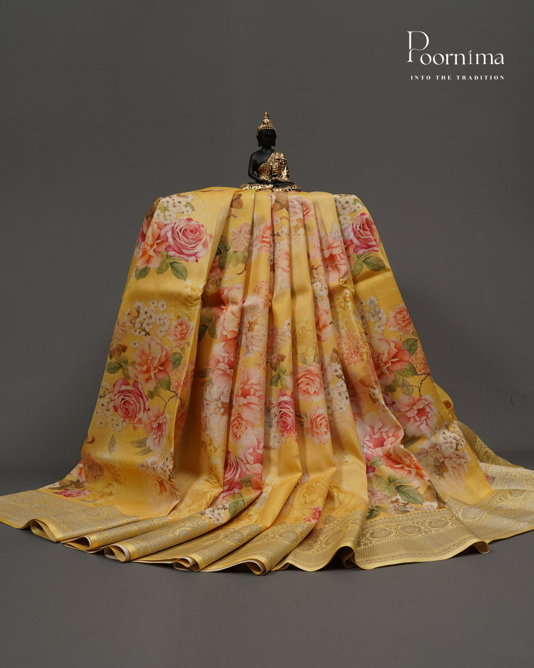 PURE KATAN PATTU SAREE - LEMON YELLOW