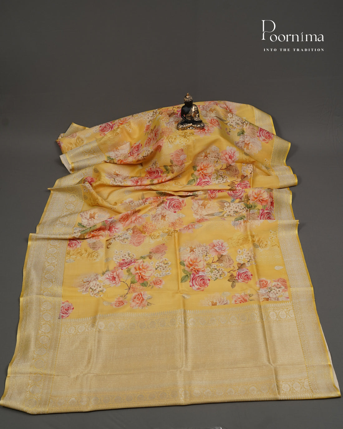 PURE KATAN PATTU SAREE - LEMON YELLOW